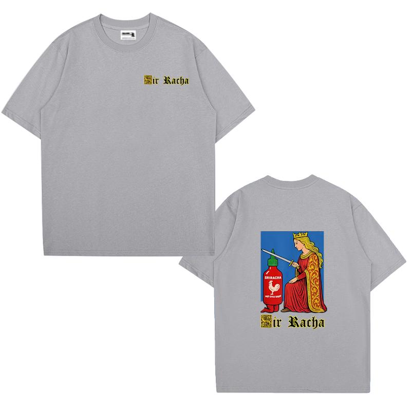 Funny Sir Racha Chili Sauce Graphics Short Sleeve Tshirts Men Women Fashion Vintage Oversized T Shirt Plus Size Tops Unisex