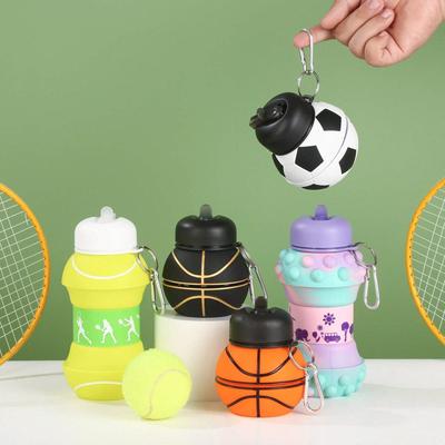 New Expandable Soccer Creative Water Bottle, Portable Carry Cup for Outdoor Sports Travel, Birthday Gift Idea, Sporty Design