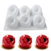 6-cavity Raspberry Mousse Silicone Mold, In the French  Style Raspberry Shape for Chocolate Desserts and Baking