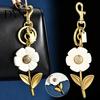 Keychain Pendant Sparkling Rhinestones Inlaid Flower Shape Key Chain Exquisite with Lobster Clasp Hanging Design Keyring Backpack Accessory Rhinestone