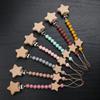 3Pcs Beech Wooden Star Pacifier Baby Pacifier Clip Nipple Holder Dummy Holder Pacifier Clip for Baby Nursing Toys Accessory