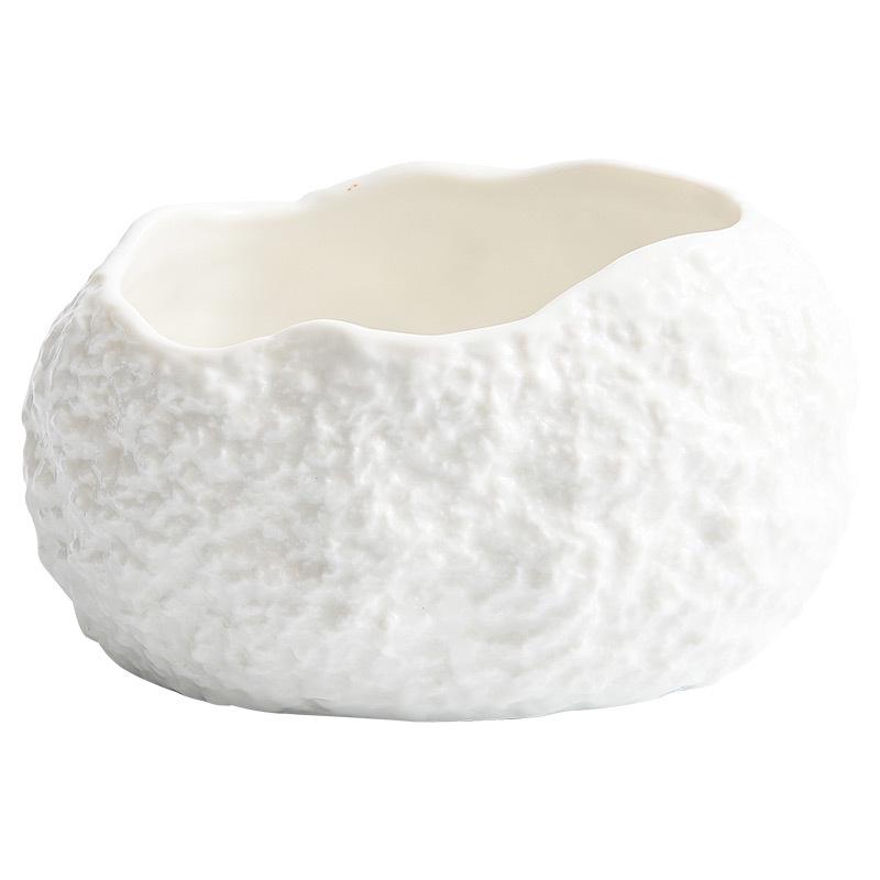 Rock Pattern Oval Dessert Bowl for High-End Molecular Cuisine
