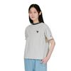 Champion Oatmeal Short Sleeve Relax Round with Embroidered Big Logo Women's T-Shirt (CW-C302), 100% Cotton, Fit, Neck,