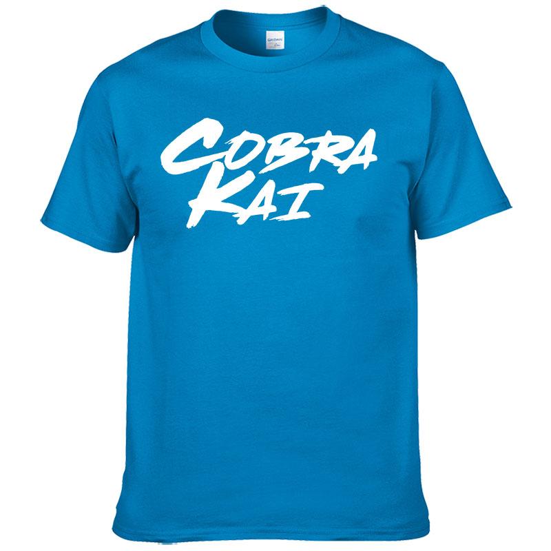 100% Cotton T Shirt Men's Summer Short Sleeve  Tshirt Fashion Casual T-shirt Cobra Kai Print Tshirt Homme Hombre F67