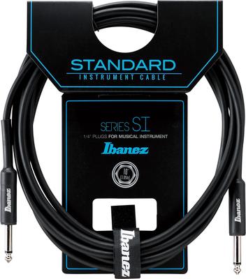 Ibanez Standardkabel für Musikinstrumente 10ft Stecker SI10 Gitarre/Bass (3,05 m) Gerade-Gerade