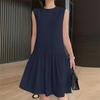 ZANZEA Women Casual Round Neck Solid Color Summer Sleeveless Dress