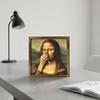 Mona Lisa Bathroom Wall Art Poster Decoration Humor Funny Toilet Poster Bathroom Wall Art Vintage Decorative Wood Framed Poster