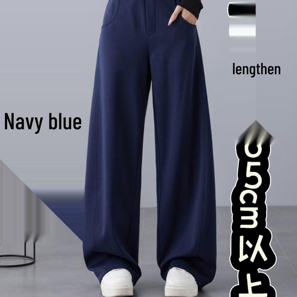 Women's Spring High Waist Wide Leg Sweatpants - Casual, Slimming American Style