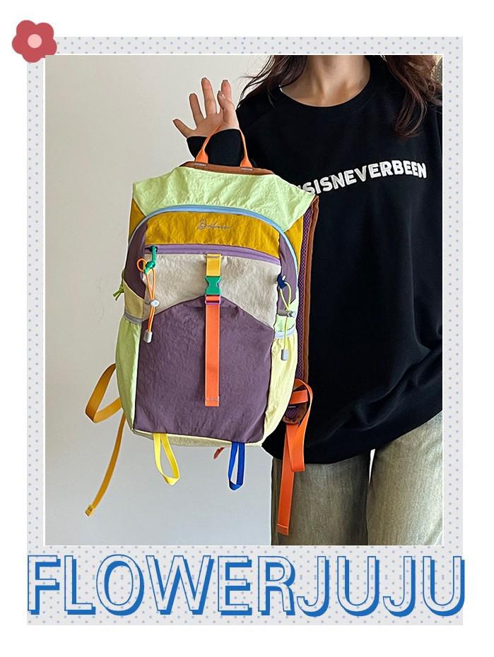 2025 Modny Plecak Wodoodporny Colorblock na Wędrówki i Podróże - Lekki, Duża Pojemność, Modny Sprzęt Outdoorowy