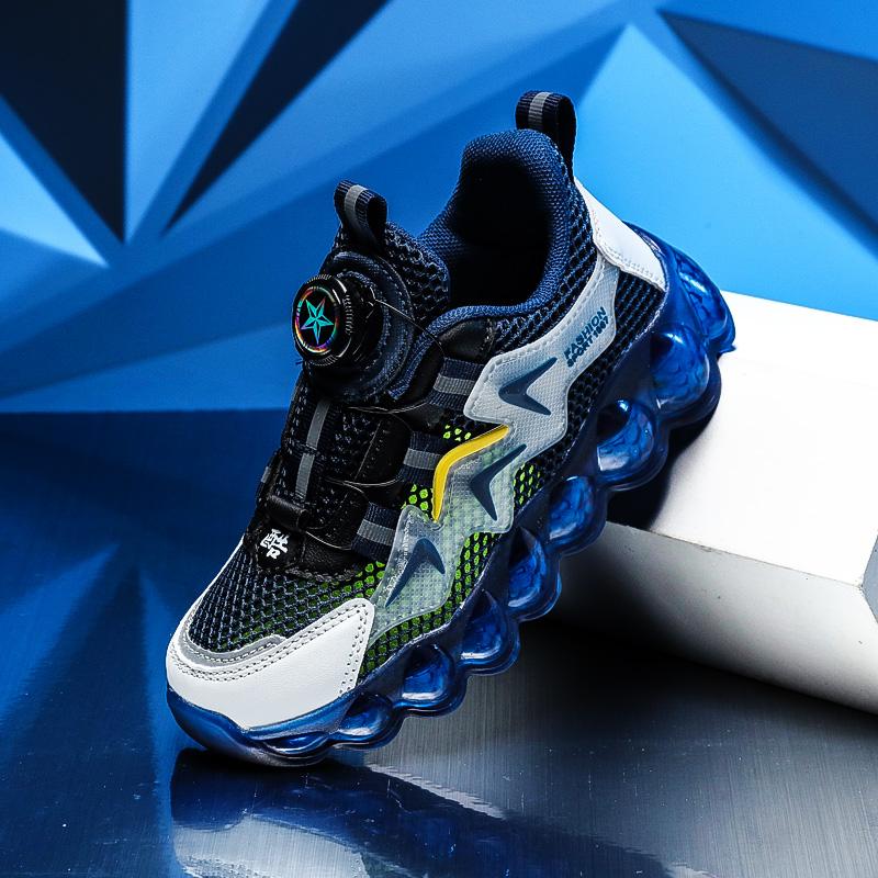 

Дышащие кроссовки для мальчиков, детская обувь, мягкая подошва для девочек, большие детские нескользящие повседневные спортивные кроссовки для бега на открытом воздухе 31 синий