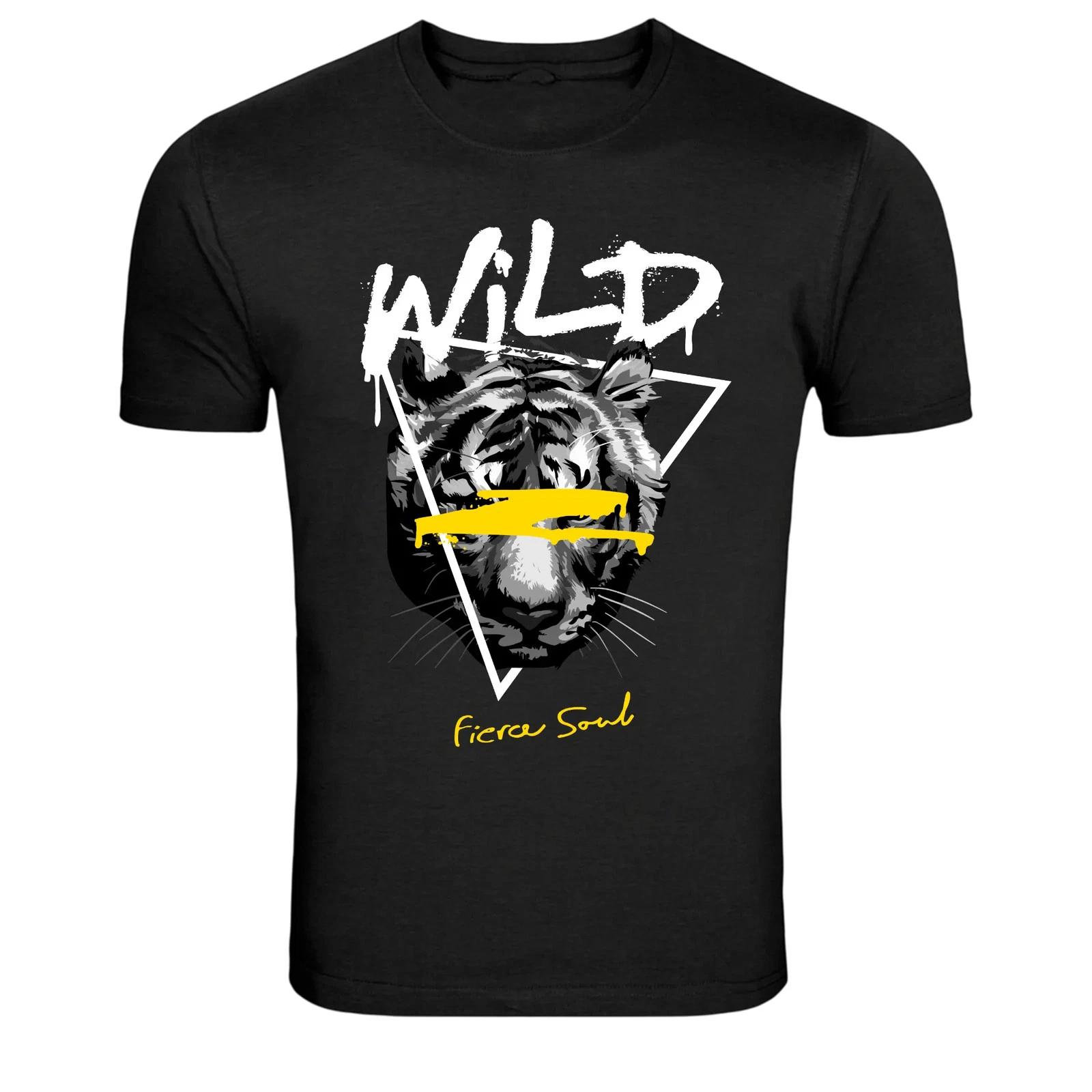Wild Fierce Soul Tiger Street Style Graphic T-Shirt S