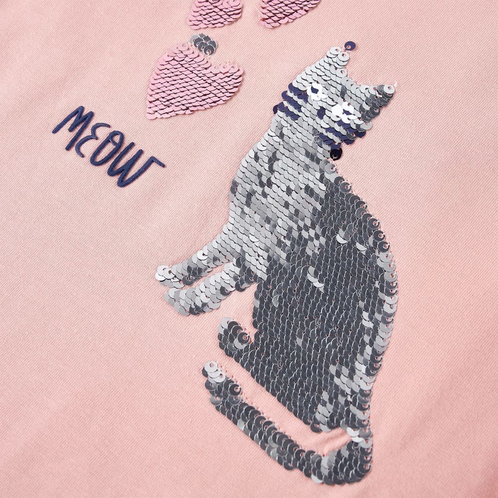 Kids Long Sleeve T Shirt Light Pink Size 128