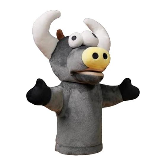 Puppet Puppet Finger Puppet Hand Puppet Stuffed Doll Puppet Show Ventriloquism Glove Puppet Washable Mouth Moving Buffalo Black Cow