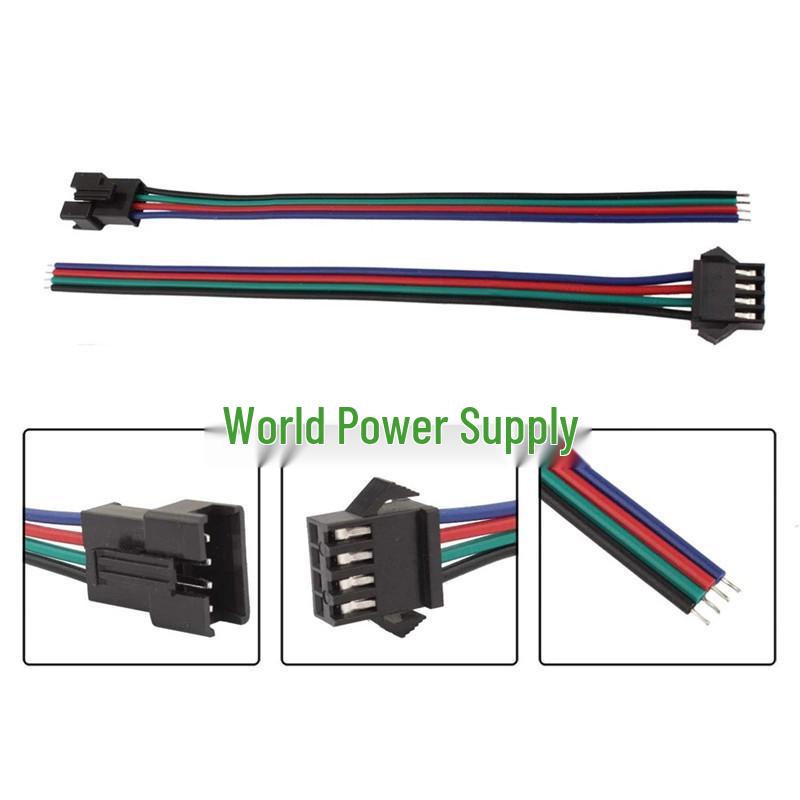 SM4P Terminal Wire: RGB Seven-Color LED Strip with Buckle Aerial Male & Female Plug Connector