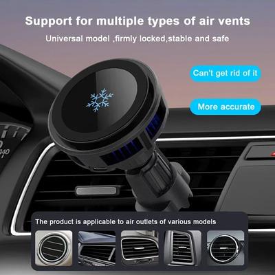 Cooling Magnetic Car Wireless Charger Car Phone Holder Mount Fast Charging for iPhone 15 14 13 12 Pro Max Mini Magnet Chargers