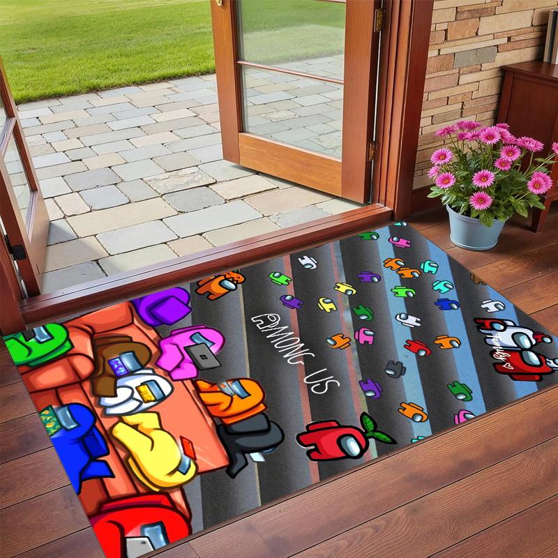 Anti‑Slip Crystal Velvet Floor Rug, Among Us Design Carpet for Indoor Living Bedroom Home Decoration