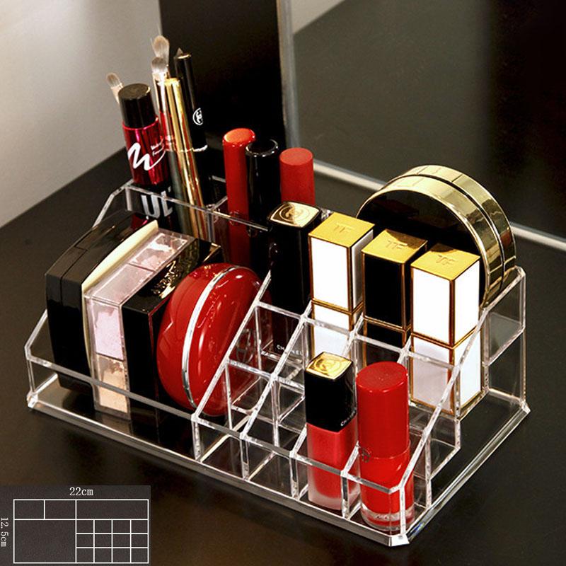 16 Grids Cosmetic Lipstick Jewelry Box Makeup Brushes Holder Lipstick Storage Box Acrylic Makeup Organizer Storage Case