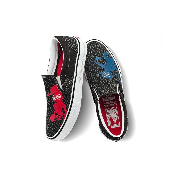 Vans Krooked x Skate Slip-On Natas For Ray Barbee Unisex Sneakers Black VN0A5FCAAPM