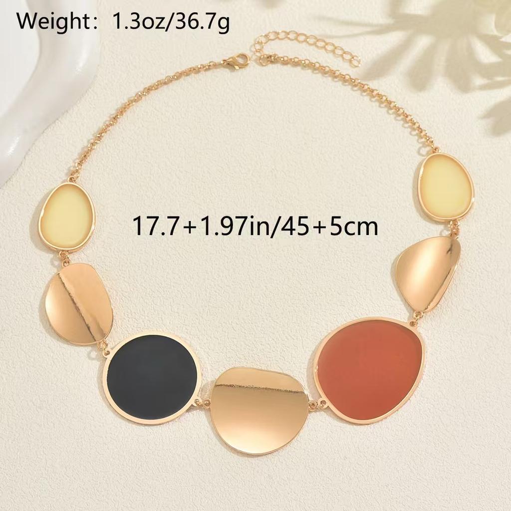 European American Fashion Irregular Geometric Link Necklace Niche Design Christmas Gift Clothing Accessories For Women