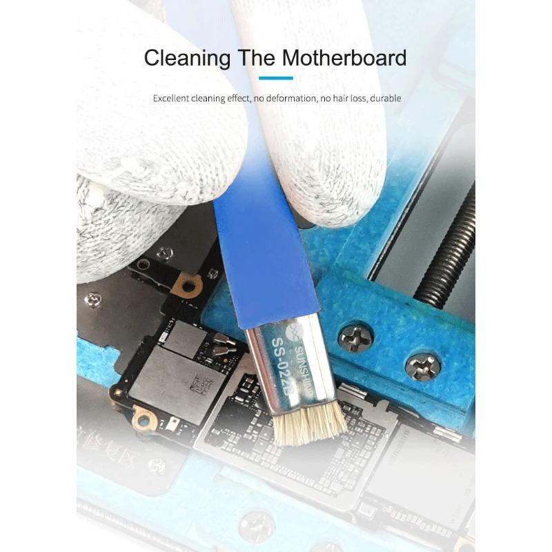 SUNSHINE SS-022B SS-022A Perie Sigură Antistatică Perie Curățare Placă de Bază PCB pentru Kit Instrumente Reparație Telefon Mobil Set Dublu Cap