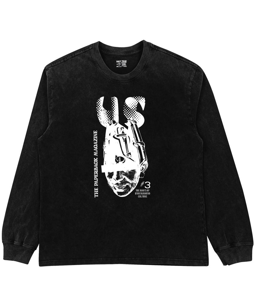 Navy Team The Paperback Magazine Pigment-Dyed Long T-Shirt