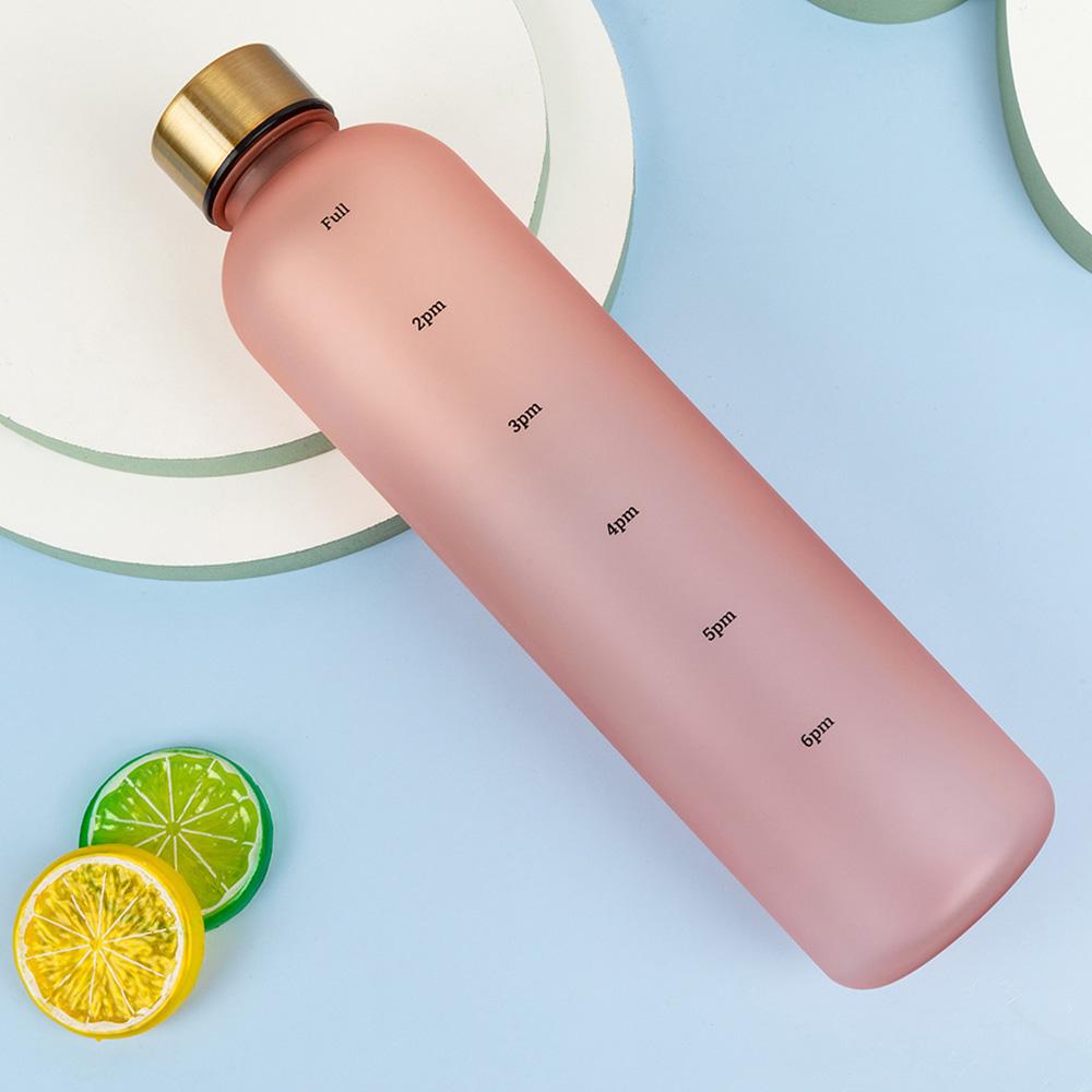 1L Motivational Water Bottle 32oz Reusable Plastic Drinking Bottle with Time Marker Leakproof Fashion Style Bottle for Travel