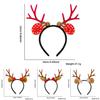 Adorable Brown Reindeer Antlers Headband With Red Pom Poms For Christmas Parties