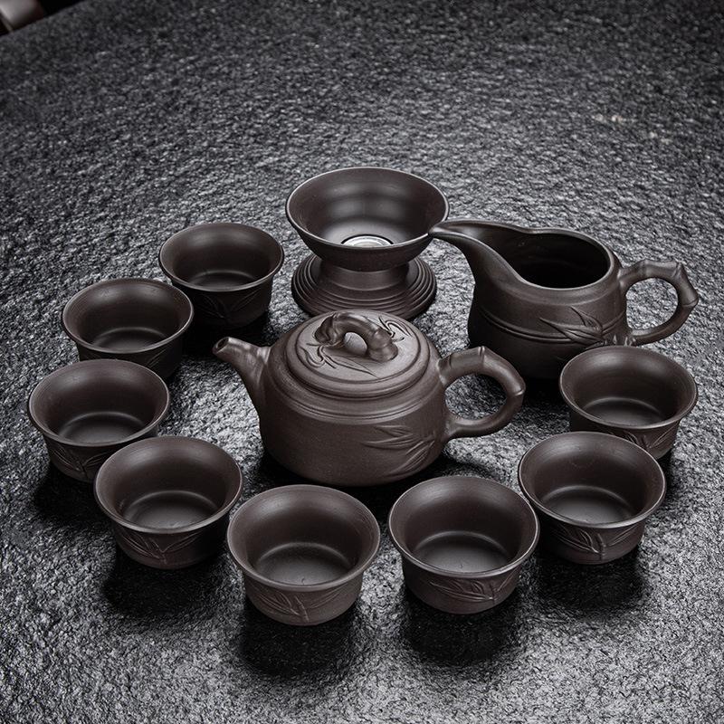Antikes Yixing Lila Ton Teegeschirr Haushalts Teekanne und Tassenset Benutzerdefinierte Schönheitsfilter Teekanne Handgefertigte Zen Meister Tasse