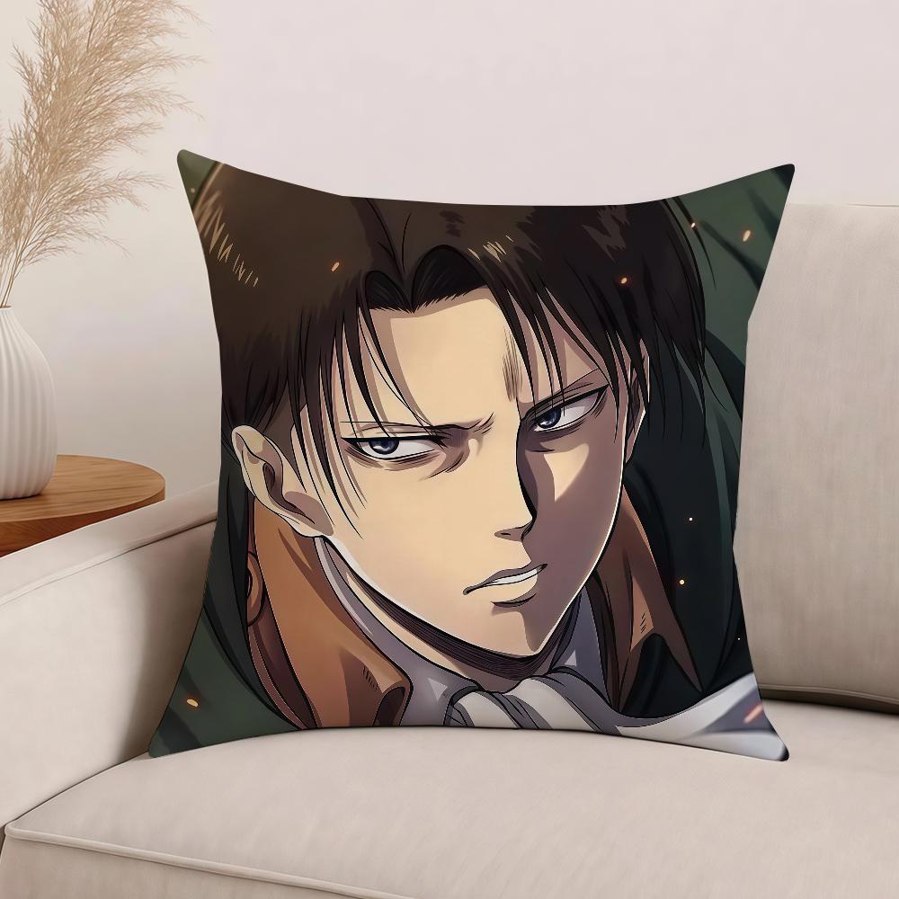 Anime Attack On Titan Levi Ackerman Pillow Case Office Cushions Suitable For Sofa Car Bedroom Decorative Cushion Cover
