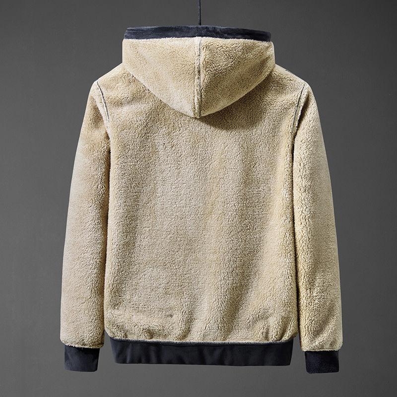 Winter Men 'S Plus Fleece Hoodie Thicken Hooded Jacket Loose Plus Size Warm Top