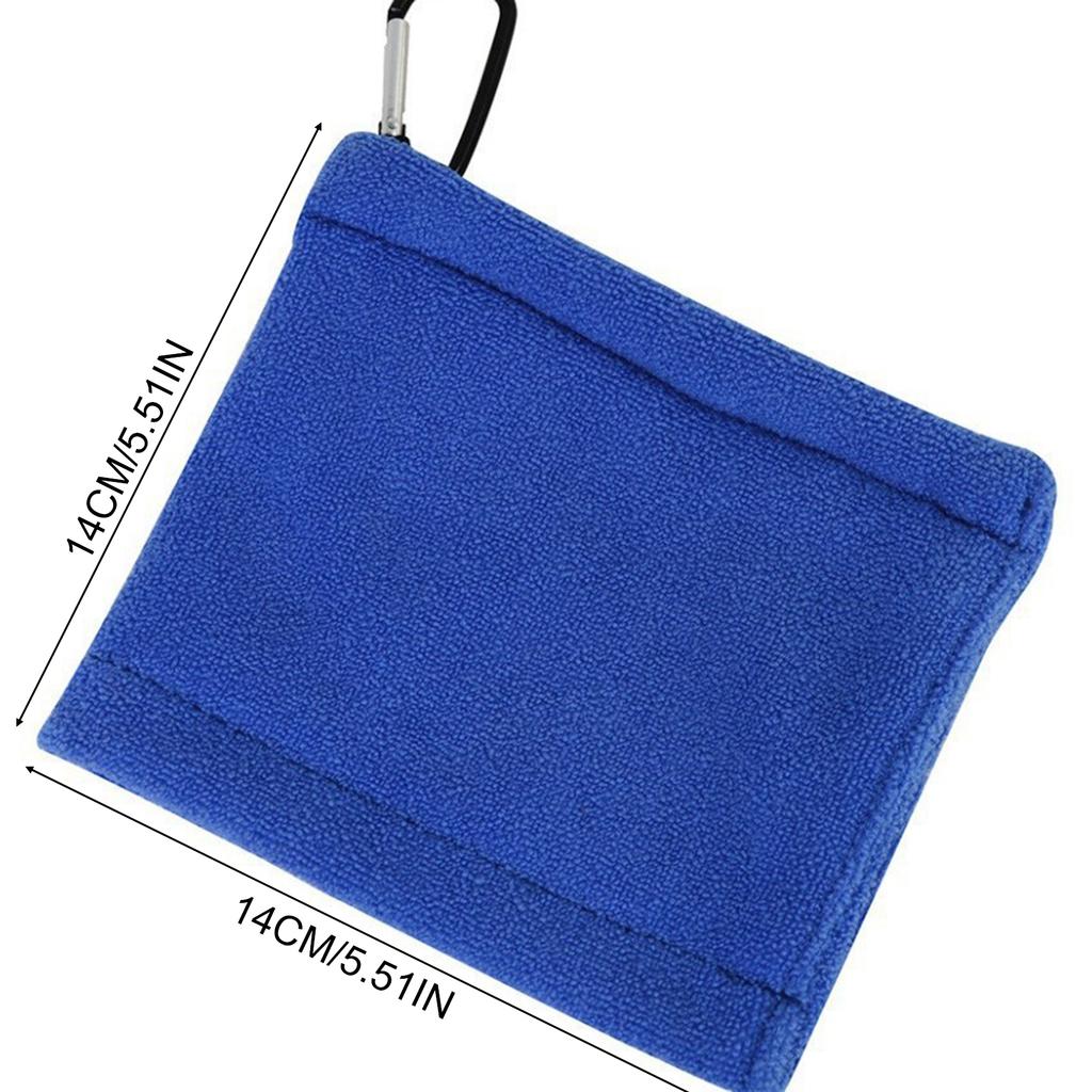 Square Microfiber Golf Ball Cleaning Towel with Hook Water Absorption Cleaner Club for Head Wipe Cloth Clean Golf Ball Bag