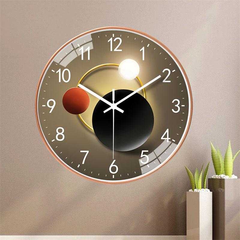 Moderne Licht Luxe Wandklok Zonder Boren Stille Tikkende Wandklok voor Wanddecoratie Woonkamer Slaapkamer Keuken