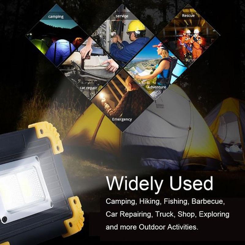 1PC LED Portable Worklight Camping Lights USB Rechargeable Flood Lamp Outdoor Waterproof No Battery