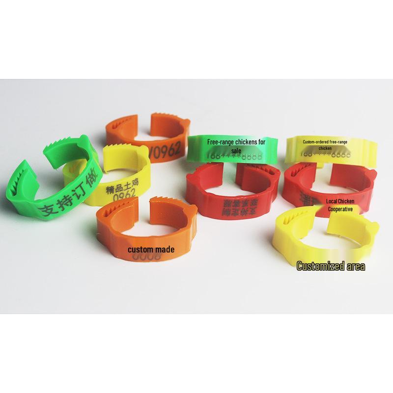 Laser Engraved Poultry Leg Rings for Chickens, Ducks, and Geese - Identification Markers