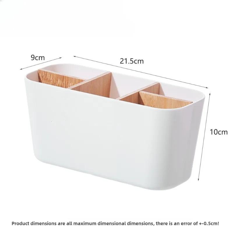 Modular Bamboo Desktop Organizer - Adjustable Dividers for Cosmetics, Office Supplies Multi-Use Home Office/Bedroom Tray