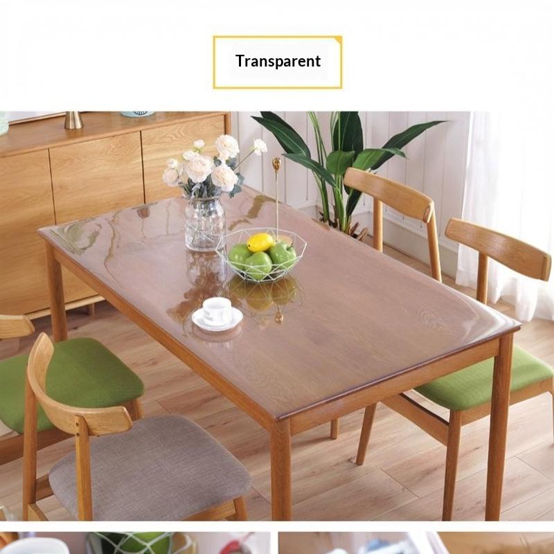 Clear PVC Table Protector Wear Resistant Oil Proof Heat Resistant Antibacterial Mat for Office Conference Meeting Table