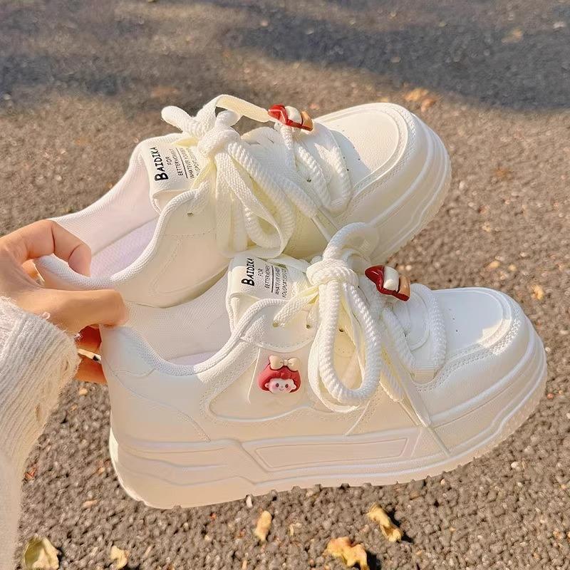 Girls 2025 Spring New Student Casual Shoes Versatile Children's Shoes Soft Sole Wear-resistant Sports Shoes Small White Shoes