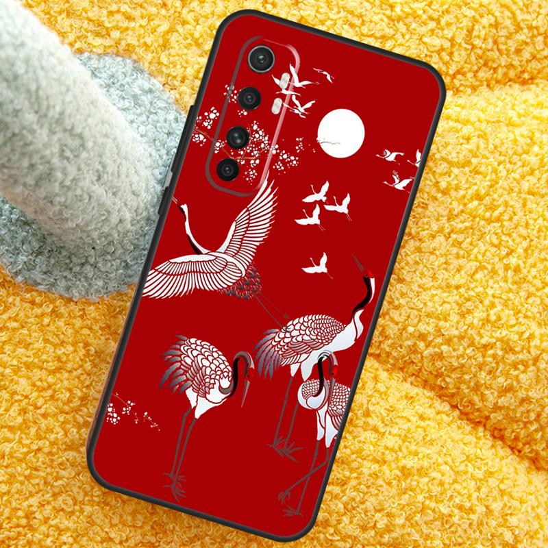 Japanese Cranes Art Case For Xiaomi 15 14 Ultra 13T 14T 15T 17 Pro Max Cover For POCO X7 F8 Pro X3 X5 X6 F5 F6 F7