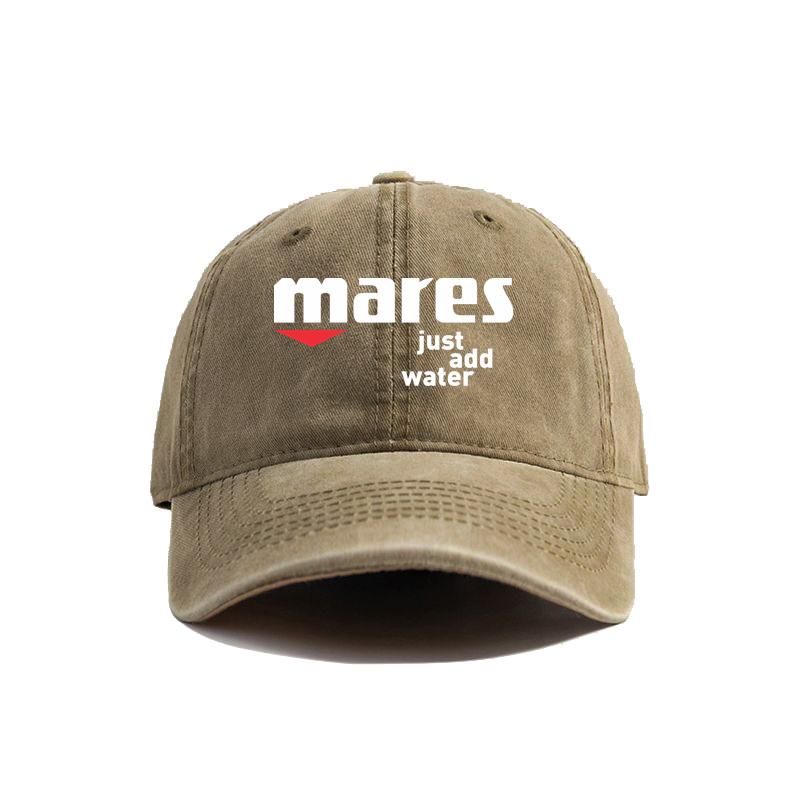 Mares Just Add Water Distressed Baseball Cap Cool Unisex Retro Outdoor Summer Adjustable Gift Dad Hat MZ