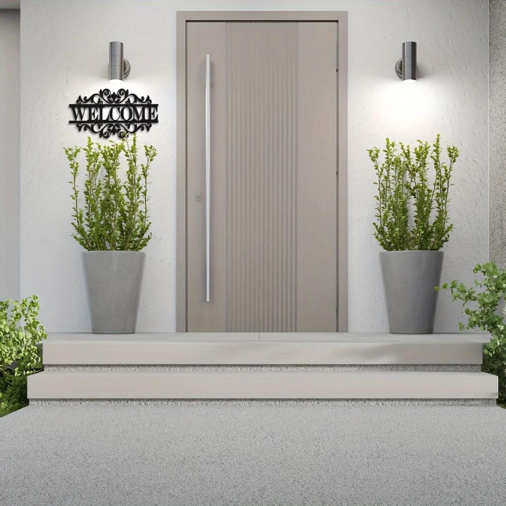 1 st metalldekoration välkomstskylt veranda dekoration verandasign metall metall husadress huskonst