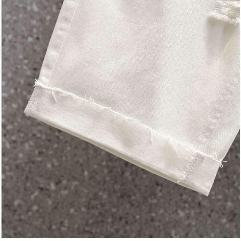 Plus Size Summer Jeans Pants Women Elastic Shorts Loose Casual Ripped Basic Trousers Denim