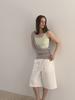 Asula Stud Jersey Bermuda Pants (Ivory)