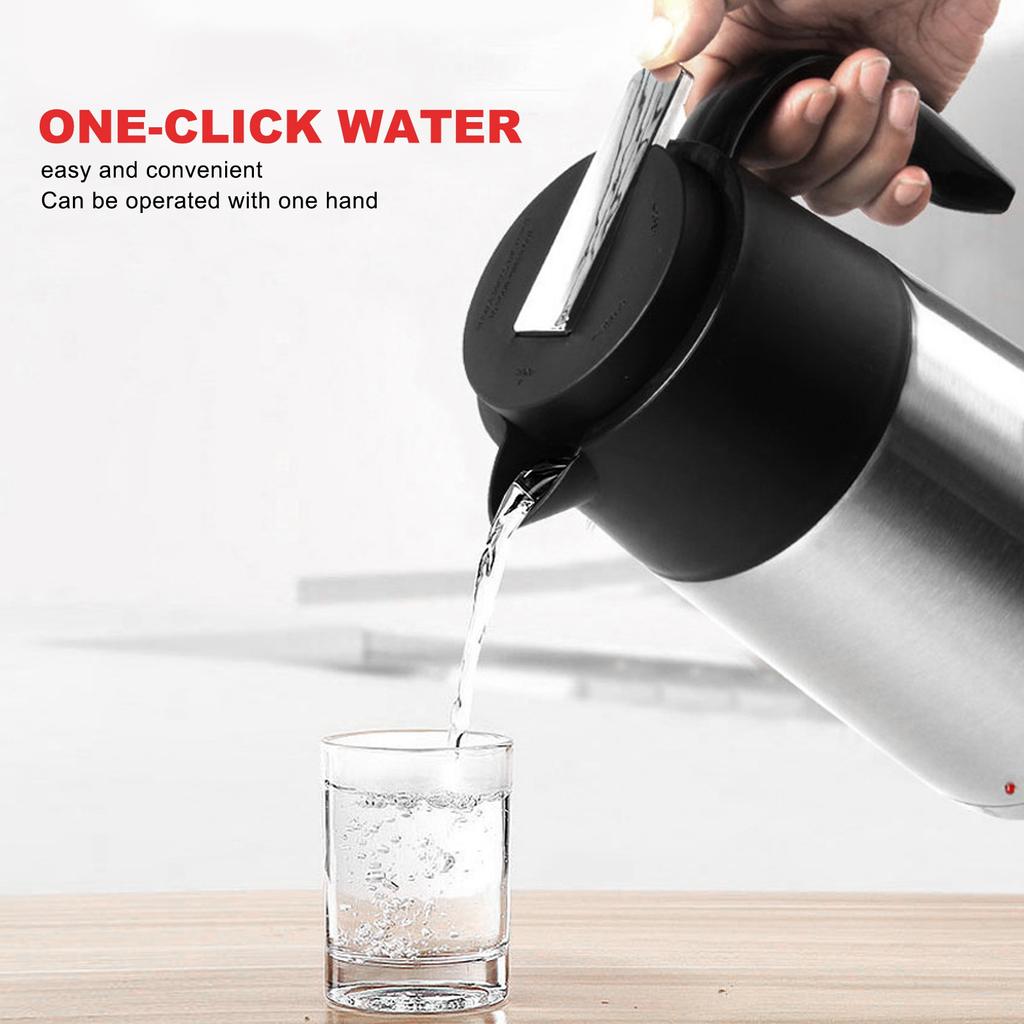 1200ML 24V Elektrischer Heizbecher Wasserkocher Edelstahl Wassererhitzer Flasche für Tee Kaffee Trinken Reise Auto LKW Wasserkocher