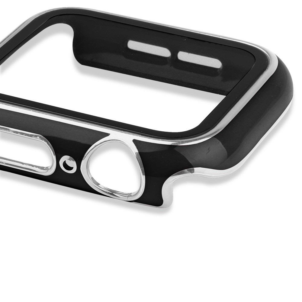 2in1 Case + Tempered Glass for Apple Watch 7/8/9 45mm - Black / Silver