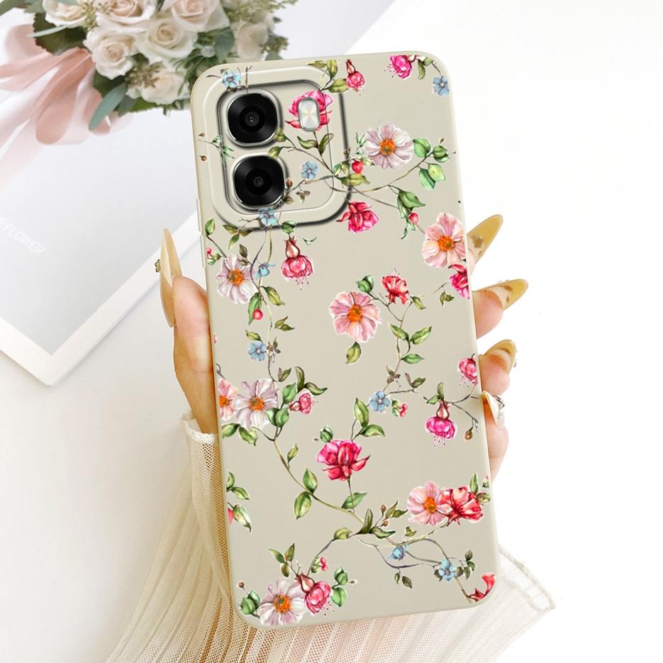 For Oppo A6 4G Case Oppo A6x 5G CPH2783 Pretty Girl Sunflowers Painted Cover Soft Silicone Case For Oppo A6x 4G OppoA6 5G Fundas