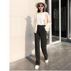 2022 Autumn Winter Womens Harajuku Fashion Thicking Warm Woolen Pants Female CasualStraight Trousers Ladies Loose Wide Leg Pants