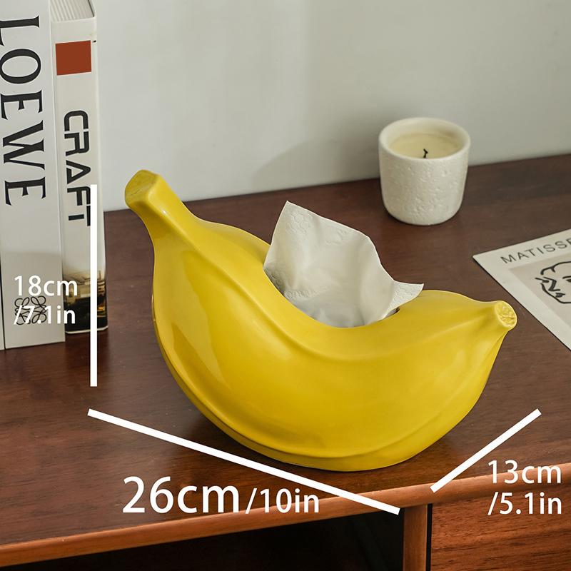 Keramik Kreative Bananen Taschentuchbox Wohnzimmer Couchtisch Heimdekoration Dopamin Papier Schubladenbox Anti Angst Ornament