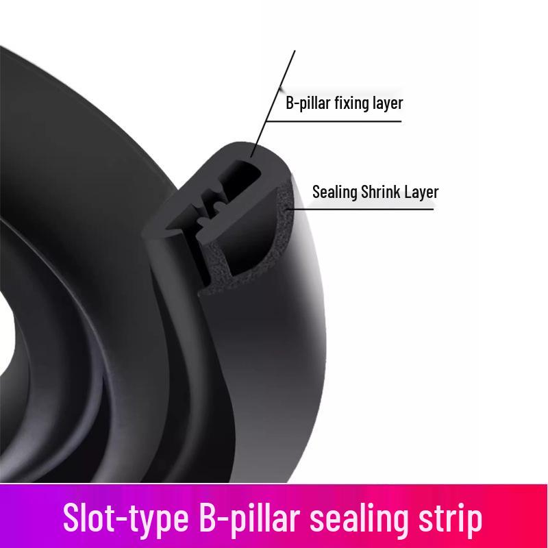 Car Door Soundproof & Dustproof Rubber Sealing Strip for B-Pillar and Gaps