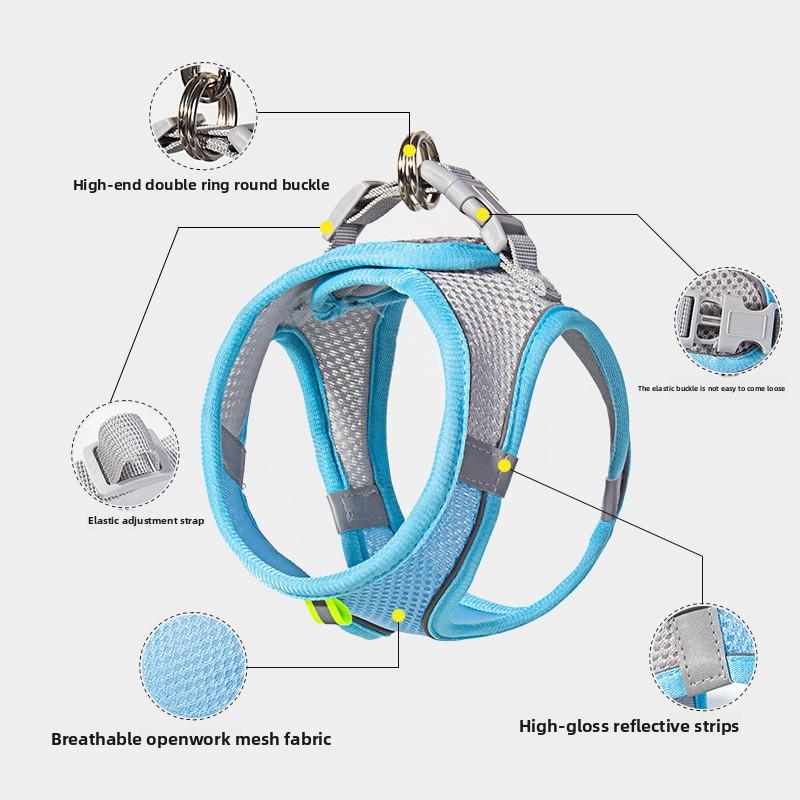 Cat Leash, Kitten for Walking, Cat Leash, Puppy Protection Against Breaking Free, Vest Style Pet Garden