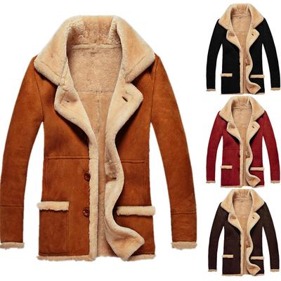 Herbst und Winter Europäischer und Amerikanischer Pelzintegrierter Herrenmantel Imitatleder Fleece-Mantel Europäische Version Jacke